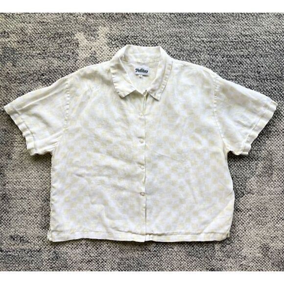 Holiday by Emma Mullholland Linen Checkered Top - Picture 3 of 6